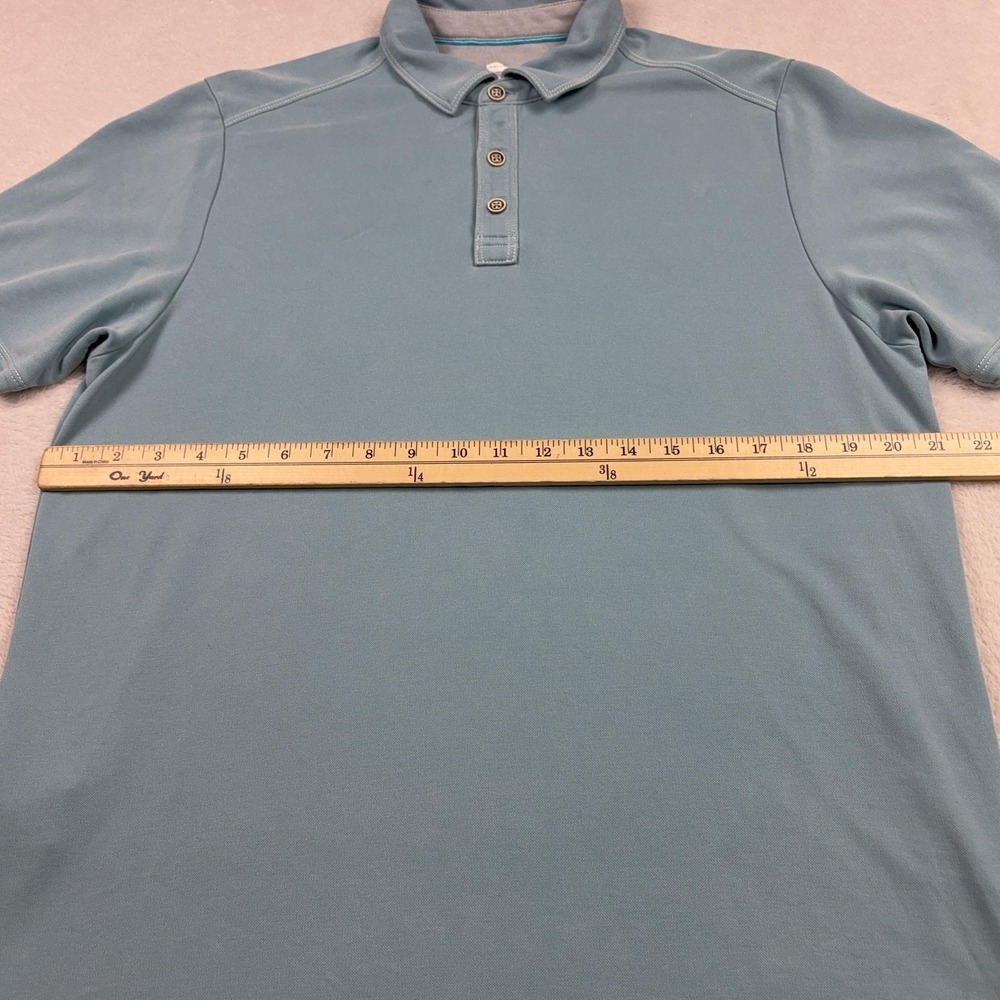Tommy Bahama Polo Shirt Mens M Blue Lyocell Polyester Tagless Collared - Picture 6 of 10